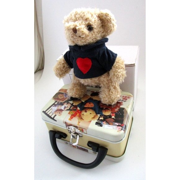 Baby Bear Plush Toy 6" in a Small Metal Suitcase/Lunch Box -MIK Korea LB-398 NIB - Picture 12 of 15